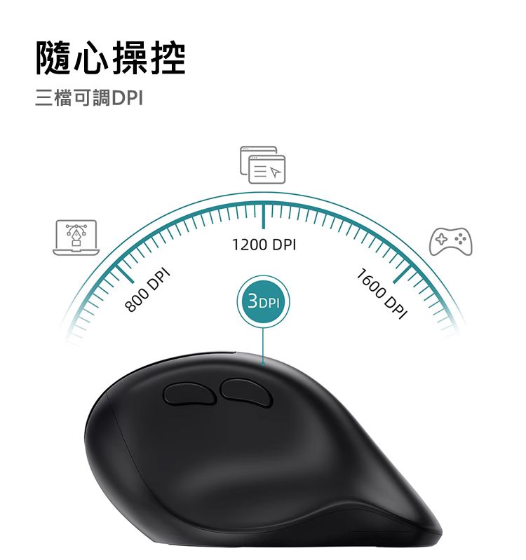 隨心操控 三檔可調DPI