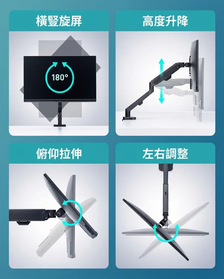 橫豎旋屏 電梯高度 俯仰軸向 左右調整